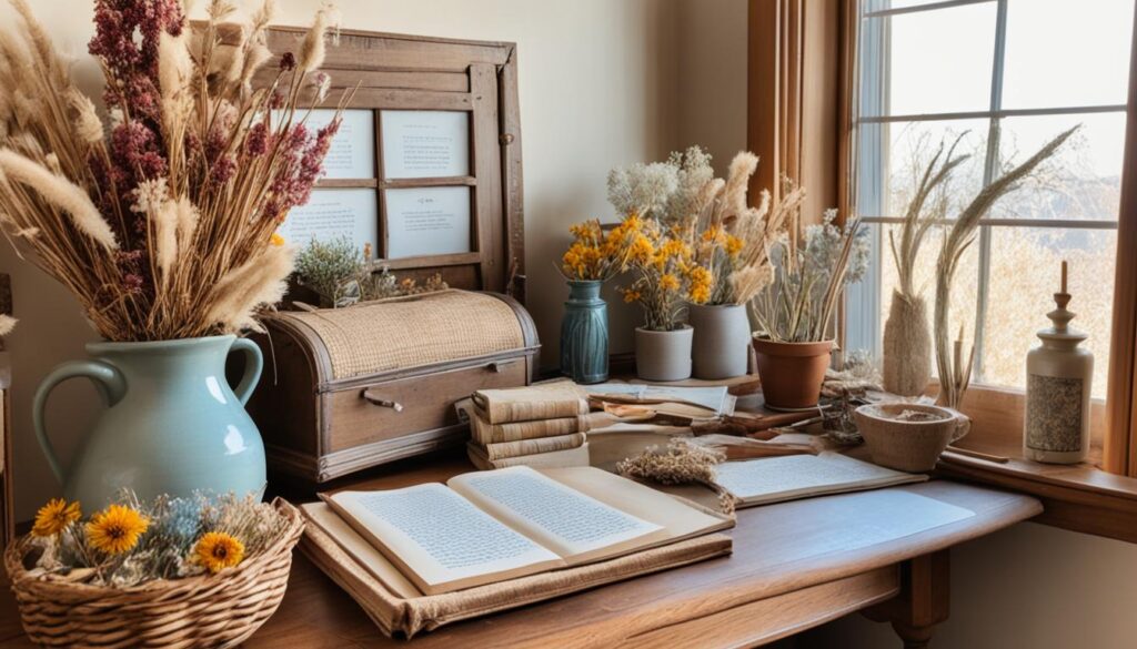 cottagecore materials and natural decoration