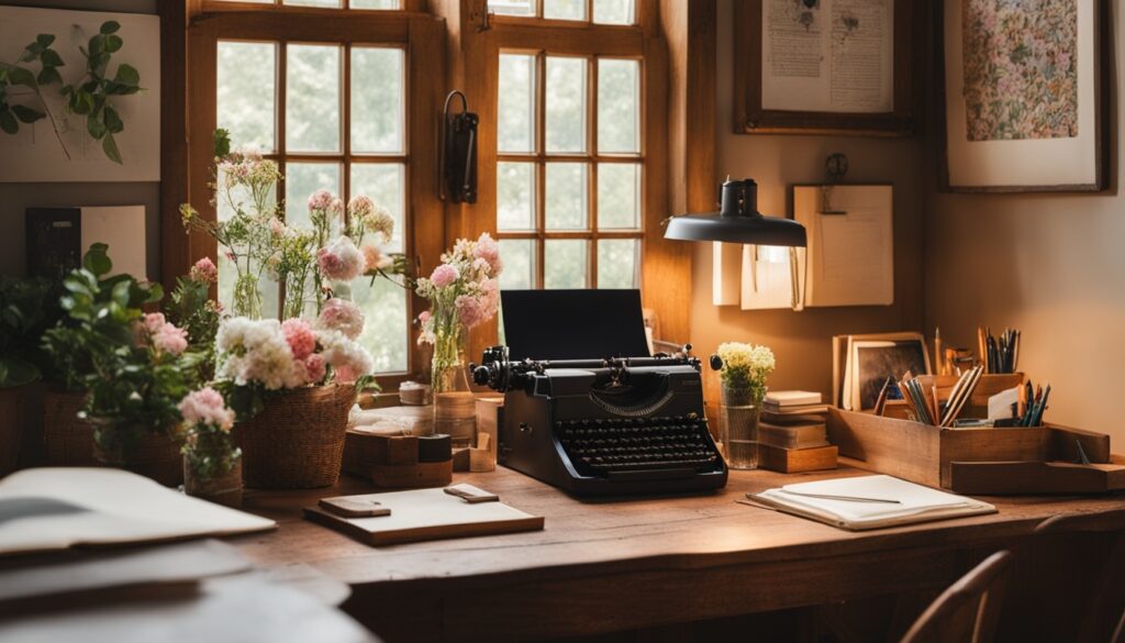 organizing cottagecore workspace