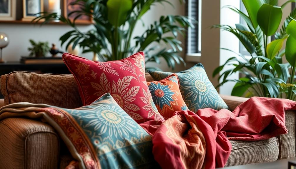 decorative batik print cushions