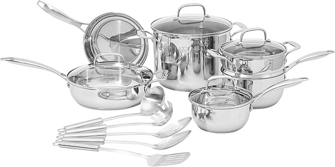 15 piece stainless cookware