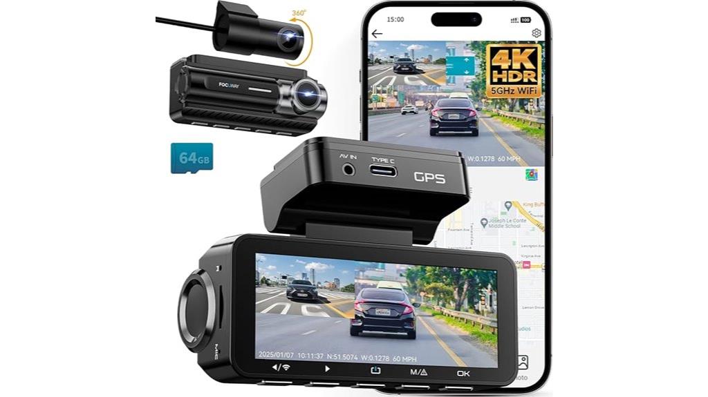 4k dash cam with gps