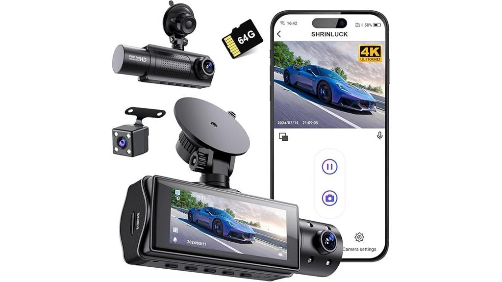 4k wifi dashboard camera