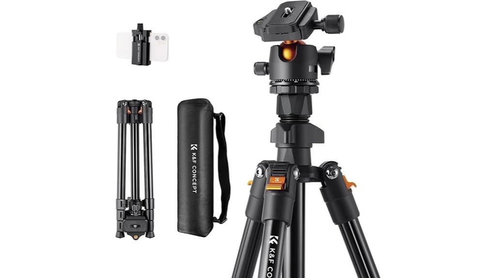 64 inch tripod with smartphone clip