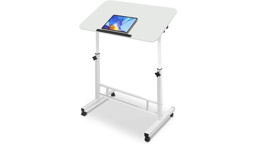 adjustable wheel enabled standing desk