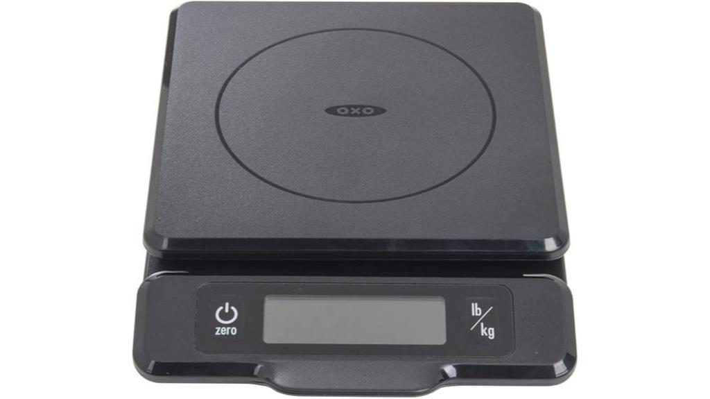 black 5 lb kitchen scale