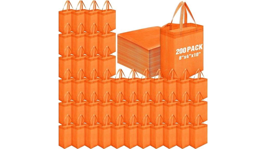bulk orange reusable tote bags