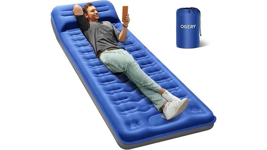 camping pad with pillows