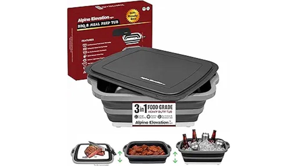 collapsible bbq marinating tub