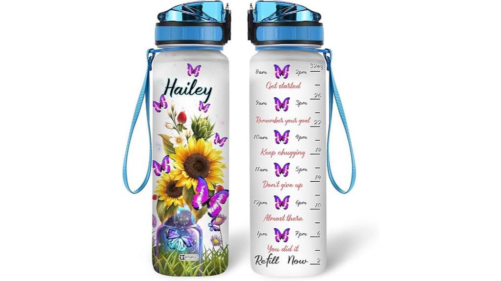 custom name butterfly bottle
