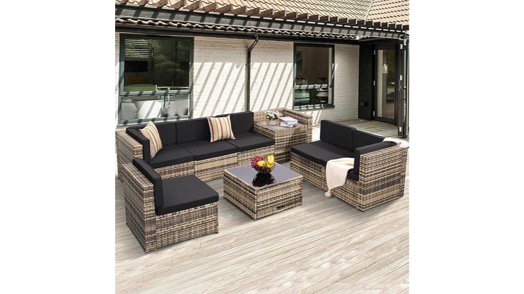 eight piece wicker patio furniture