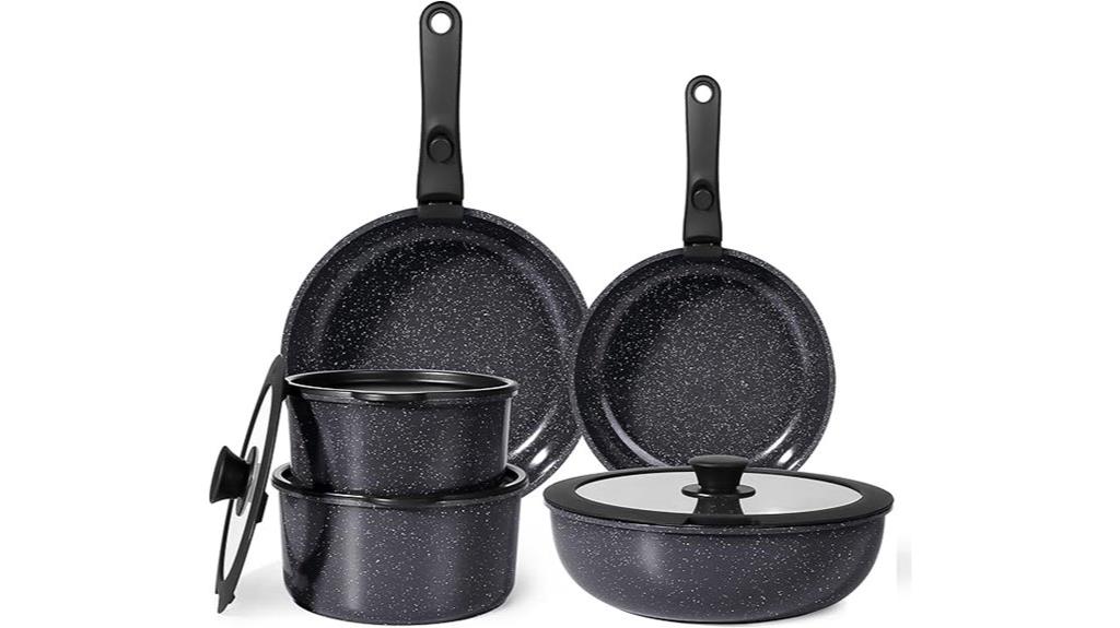 eleven piece ceramic cookware set