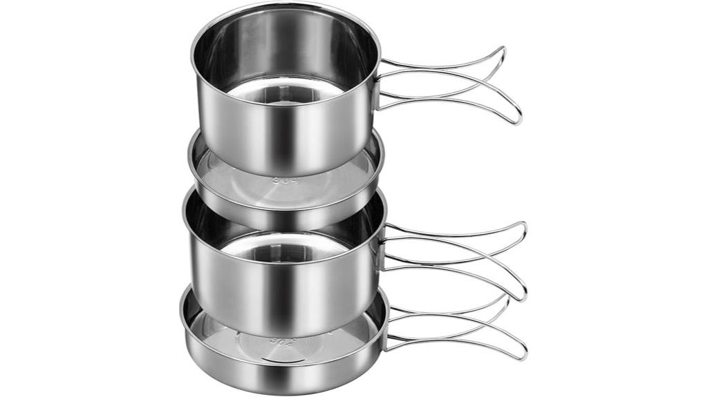 four piece camping cookware set