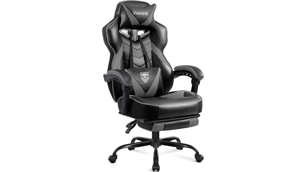 gaming chair with footrest