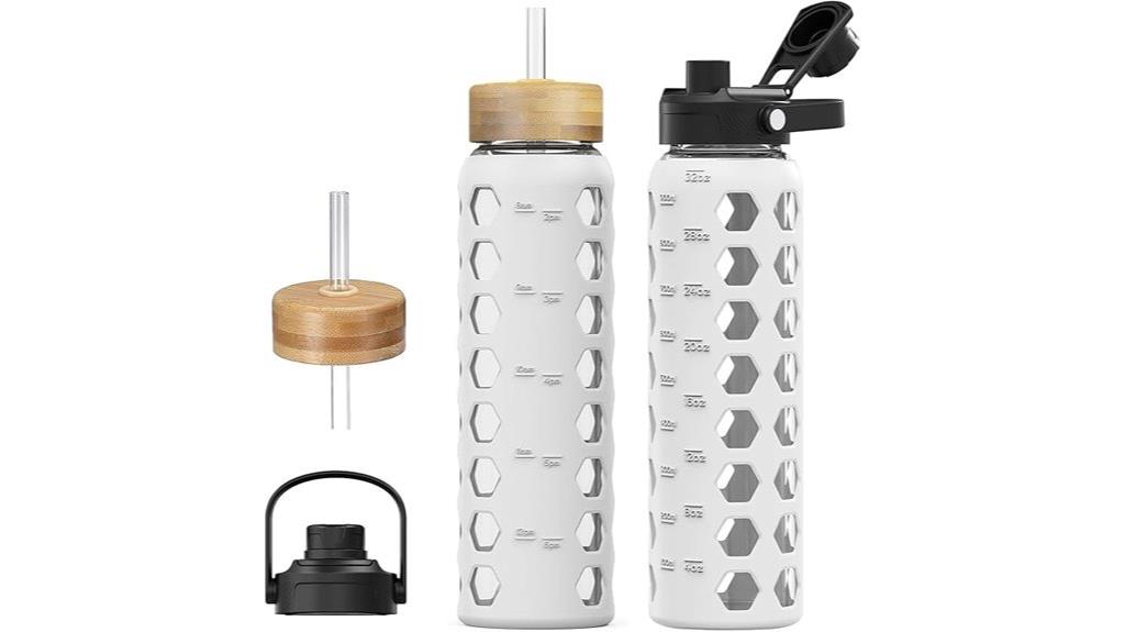 glass bottle with straw