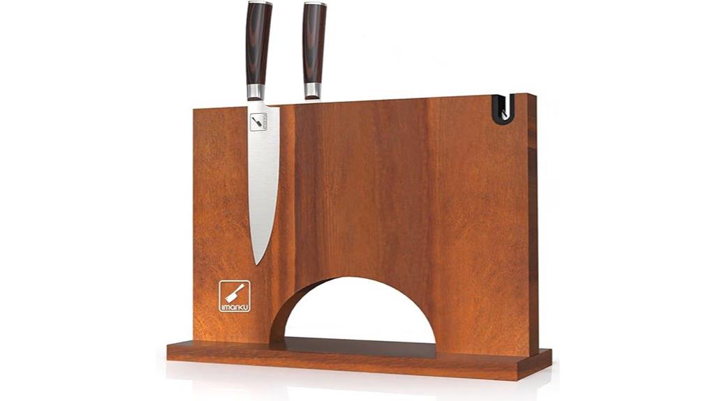 magnetic knife block with sharpener