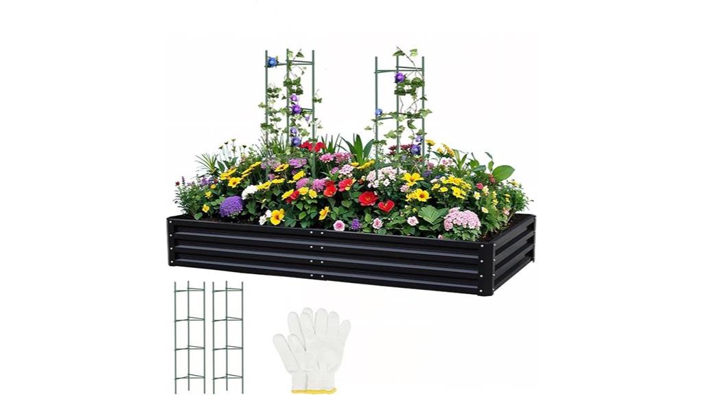 metal 8x4x1ft garden bed