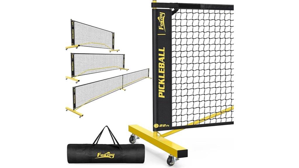 portable pickleball net with wheels