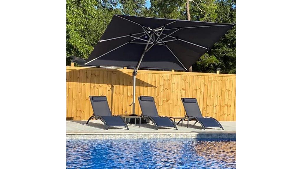 purple leaf rectangle umbrella