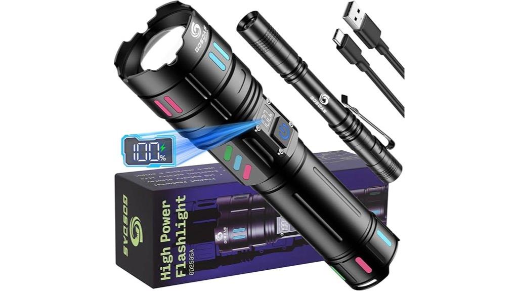 rechargeable high lumens flashlight