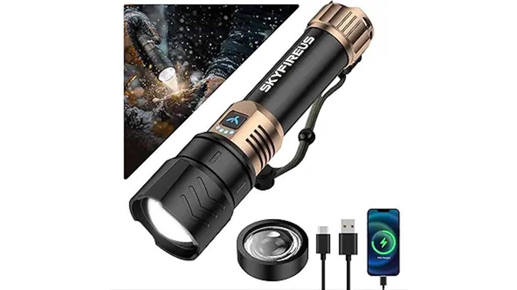 rechargeable zoomable led flashlight