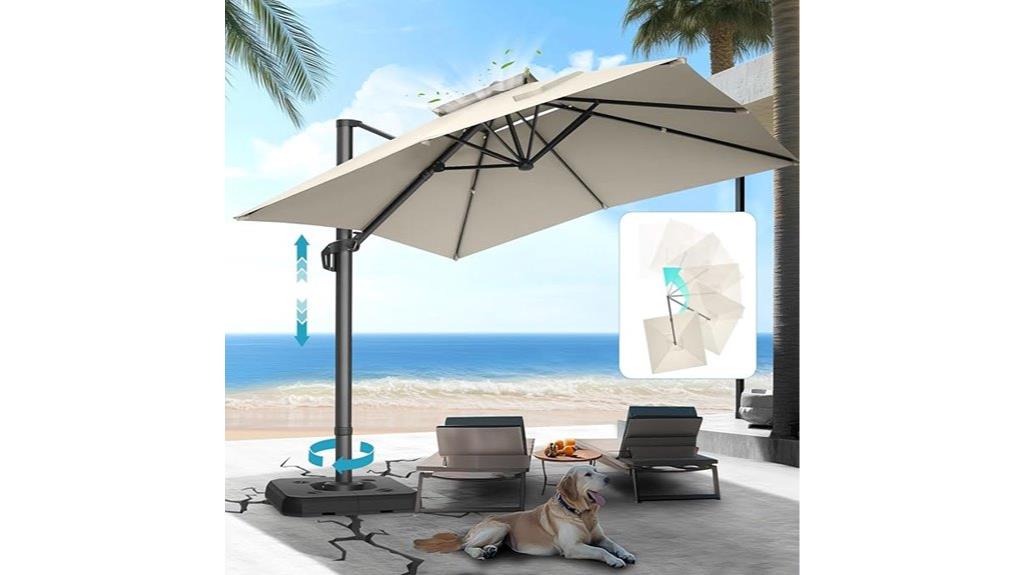 rotatable 10x10ft patio umbrella