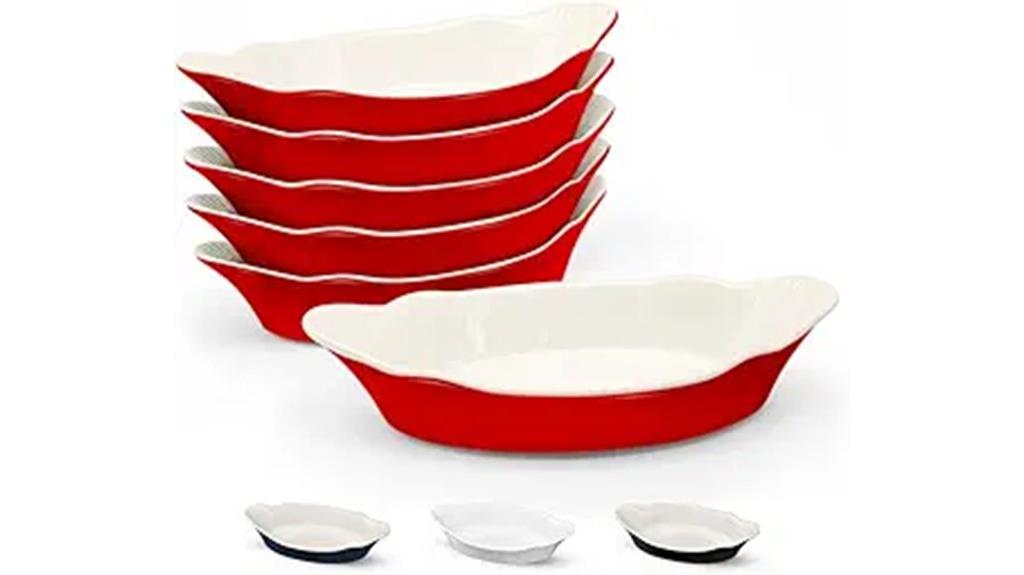 set of six mini casseroles
