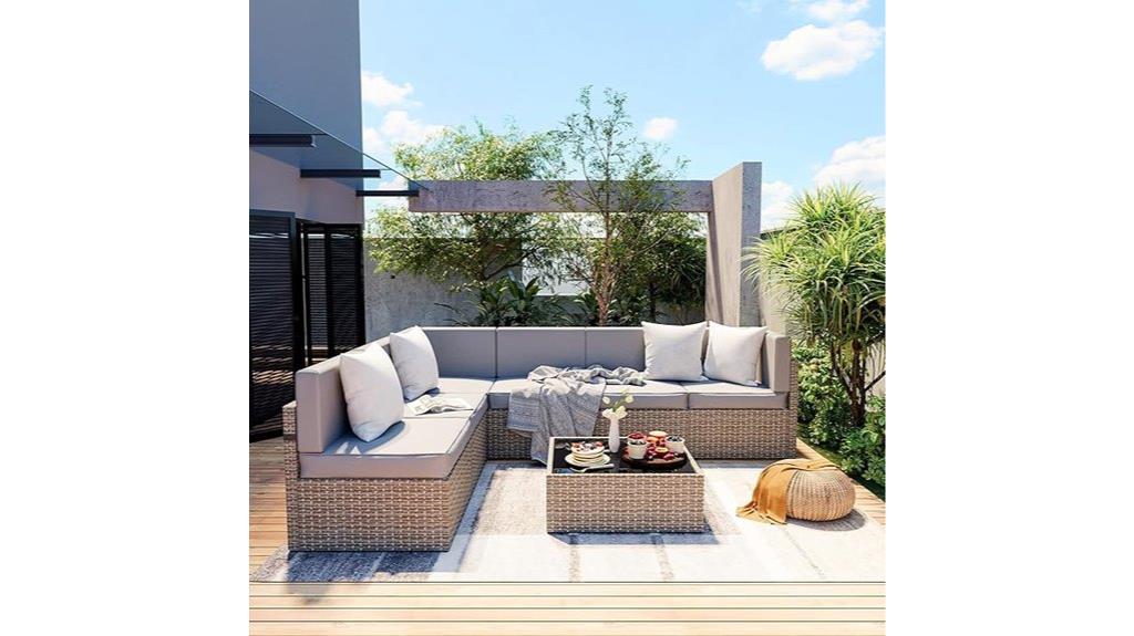 seven piece outdoor sectional