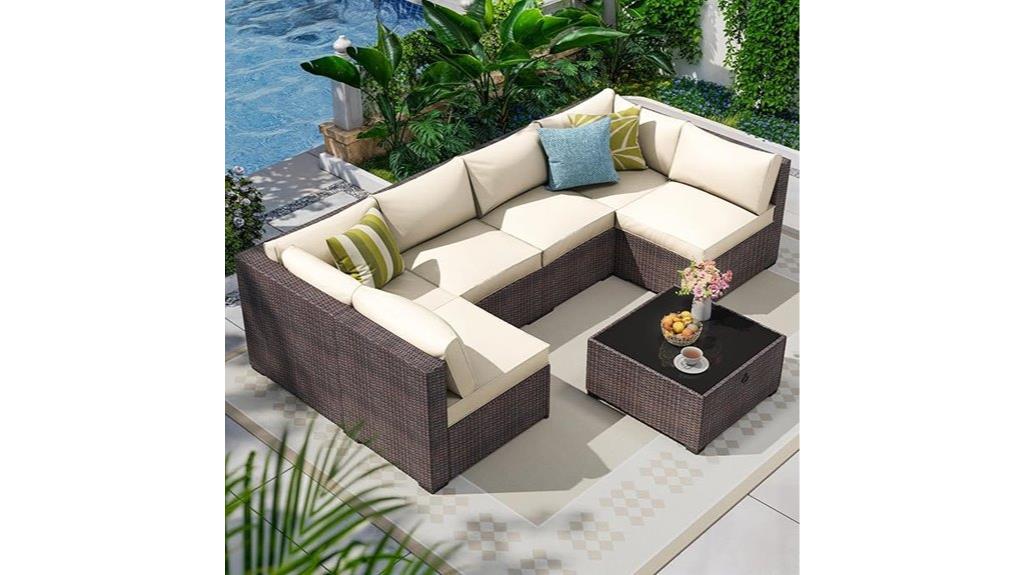 seven piece patio furniture