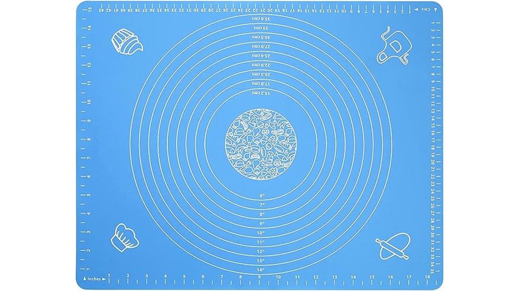silicone baking mat measurements