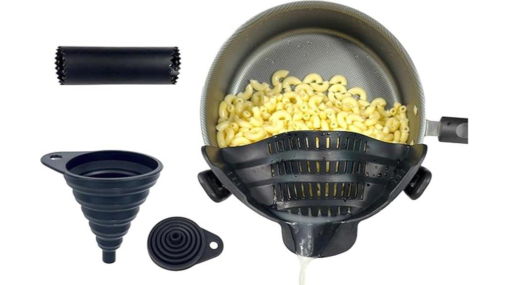 silicone strainer funnel set
