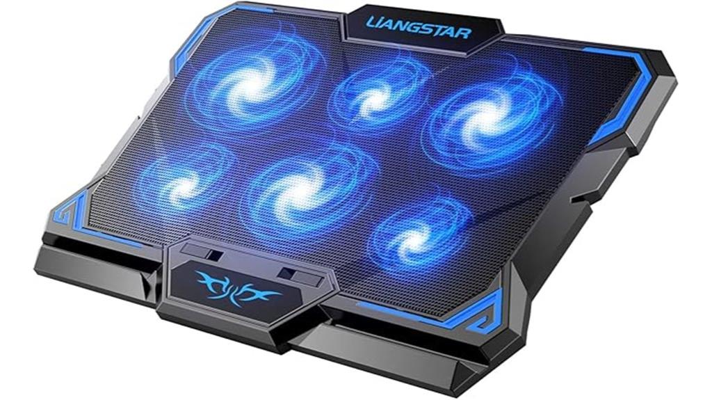 six fan laptop cooler