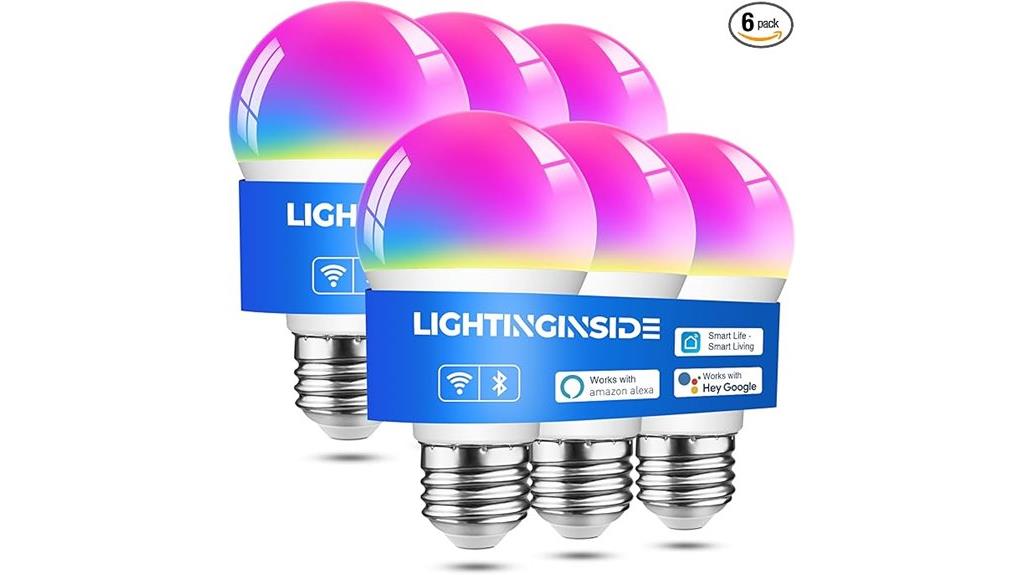 six pack color led bulbs