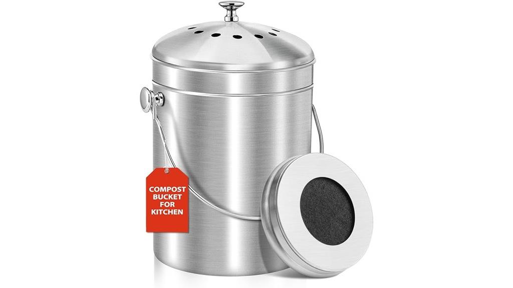 stainless steel kitchen compost bin