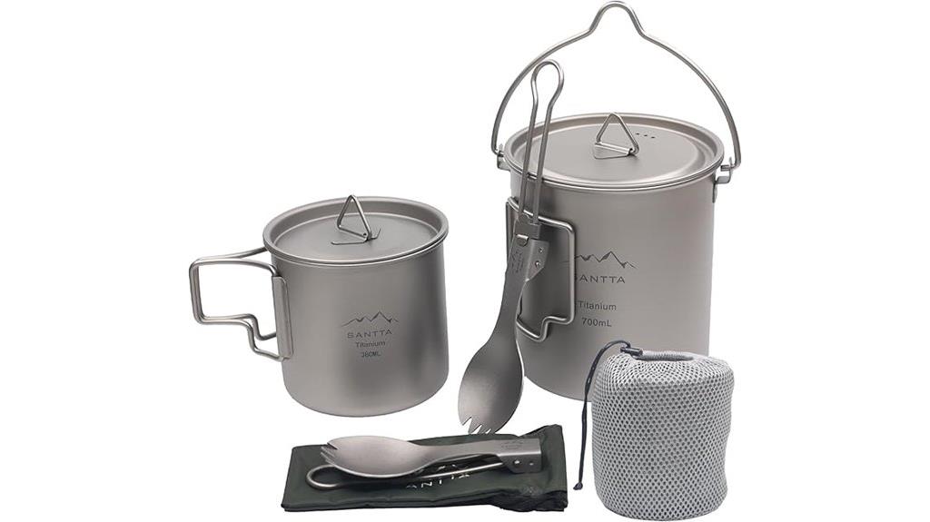 titanium camping cookware set