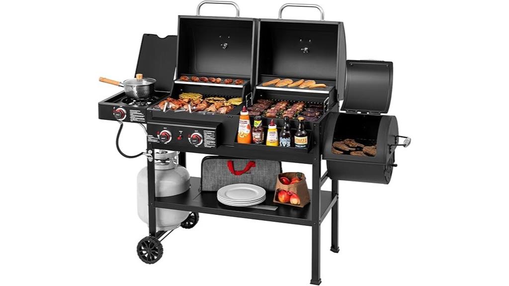 two burner gas charcoal grill