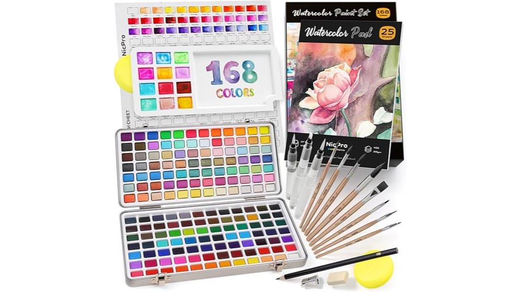watercolor set with accessories