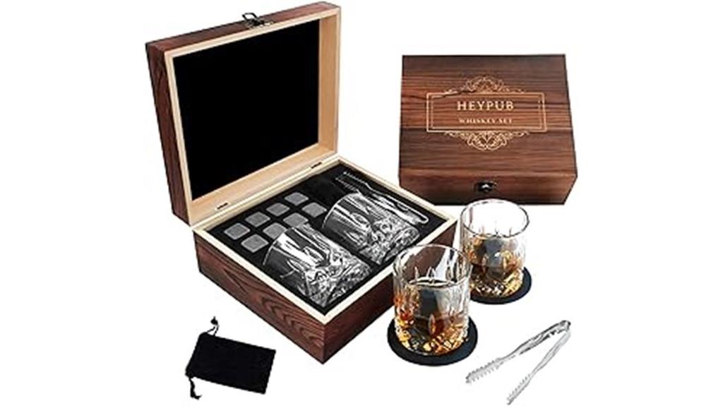 whiskey stones glass set