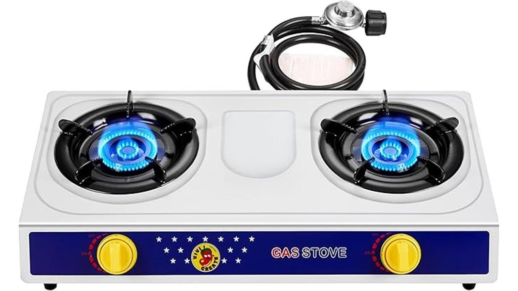 white dual burner stove