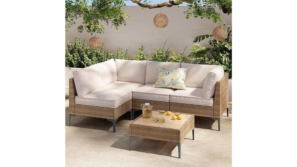 wicker sofa coffee set