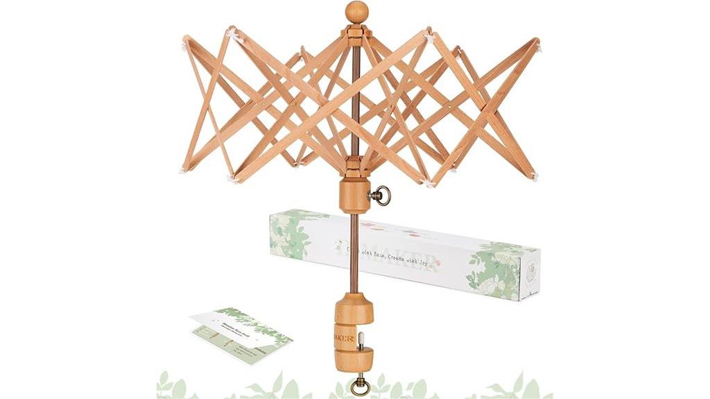 wooden yarn swift organizer