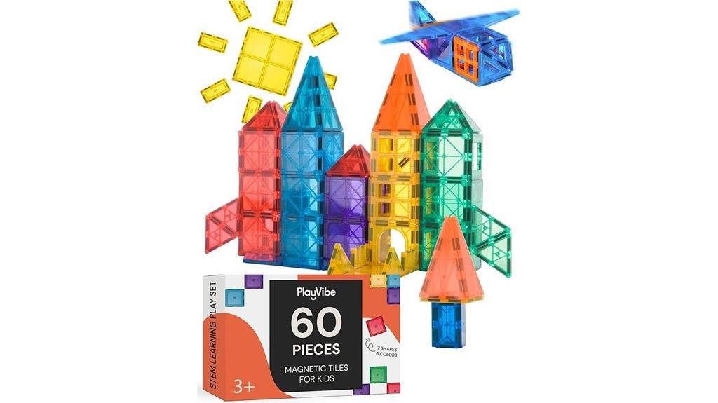 colorful magnetic building tiles