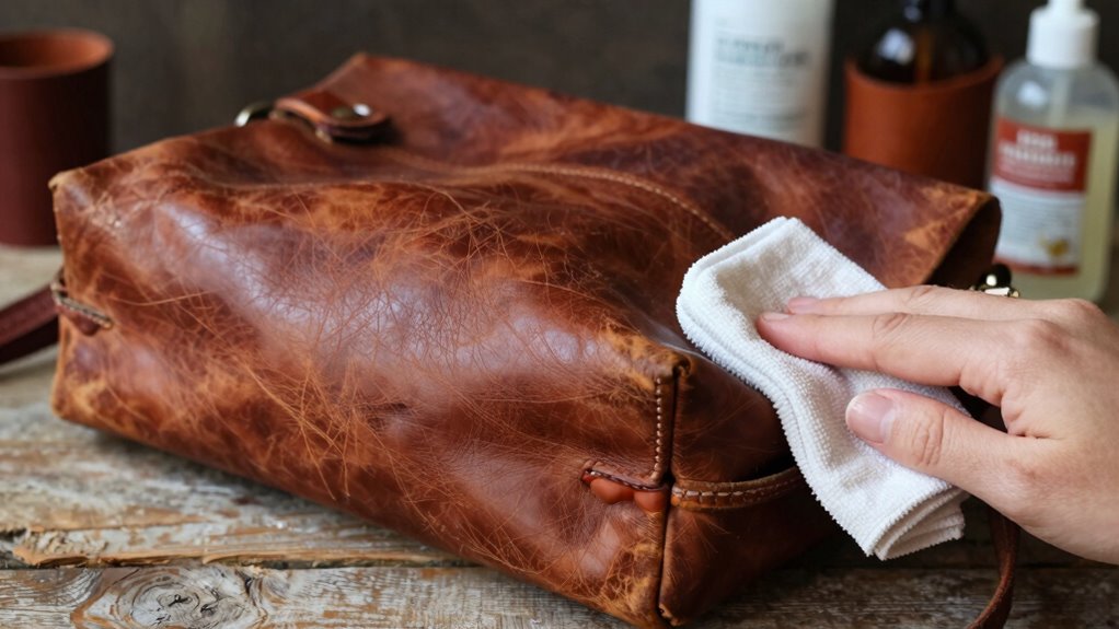 proper leather bag handling