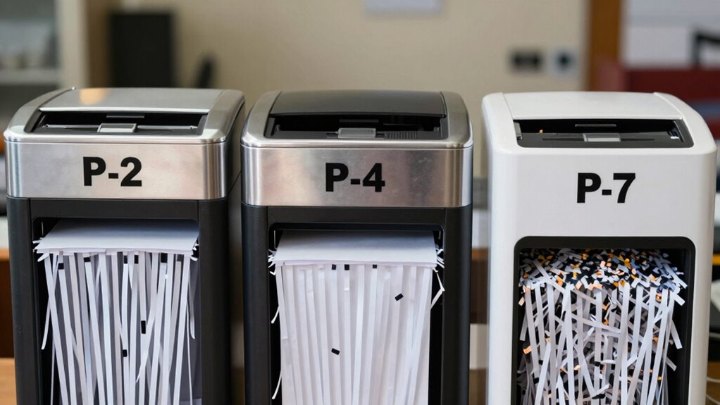 security levels and particle sizes